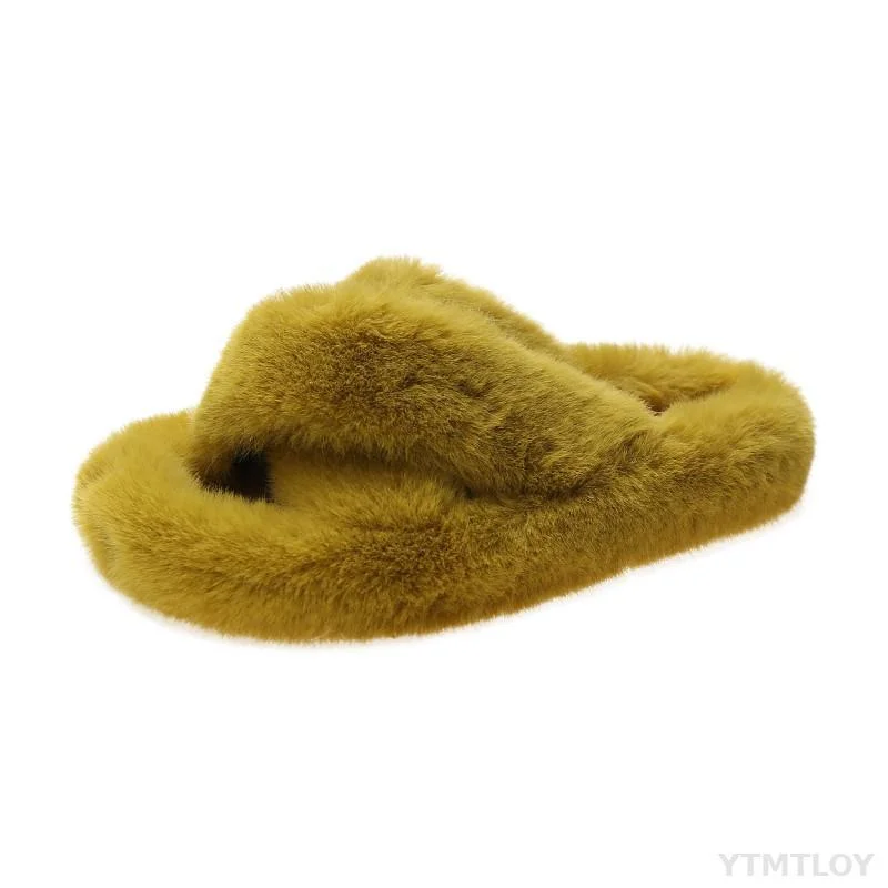 Summer Fluffy Raccoon Fur Slippers Shoes Women Real Fox Flip Flop Flat Furry Slides Outdoor Sandals Amazing Indoor Ytmtloy
