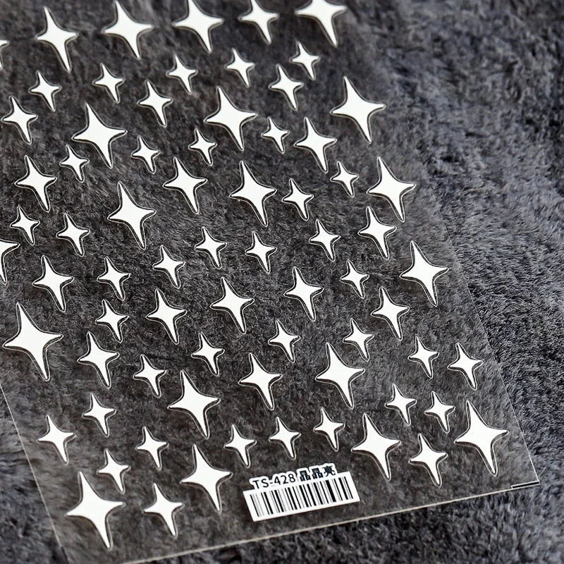 5D Star Love Nail Art Stickers Adhesive High Quality MultiColor Love Heart Stars Design DIY Nail Decals Foils Wraps Decorations-Nail Inspo