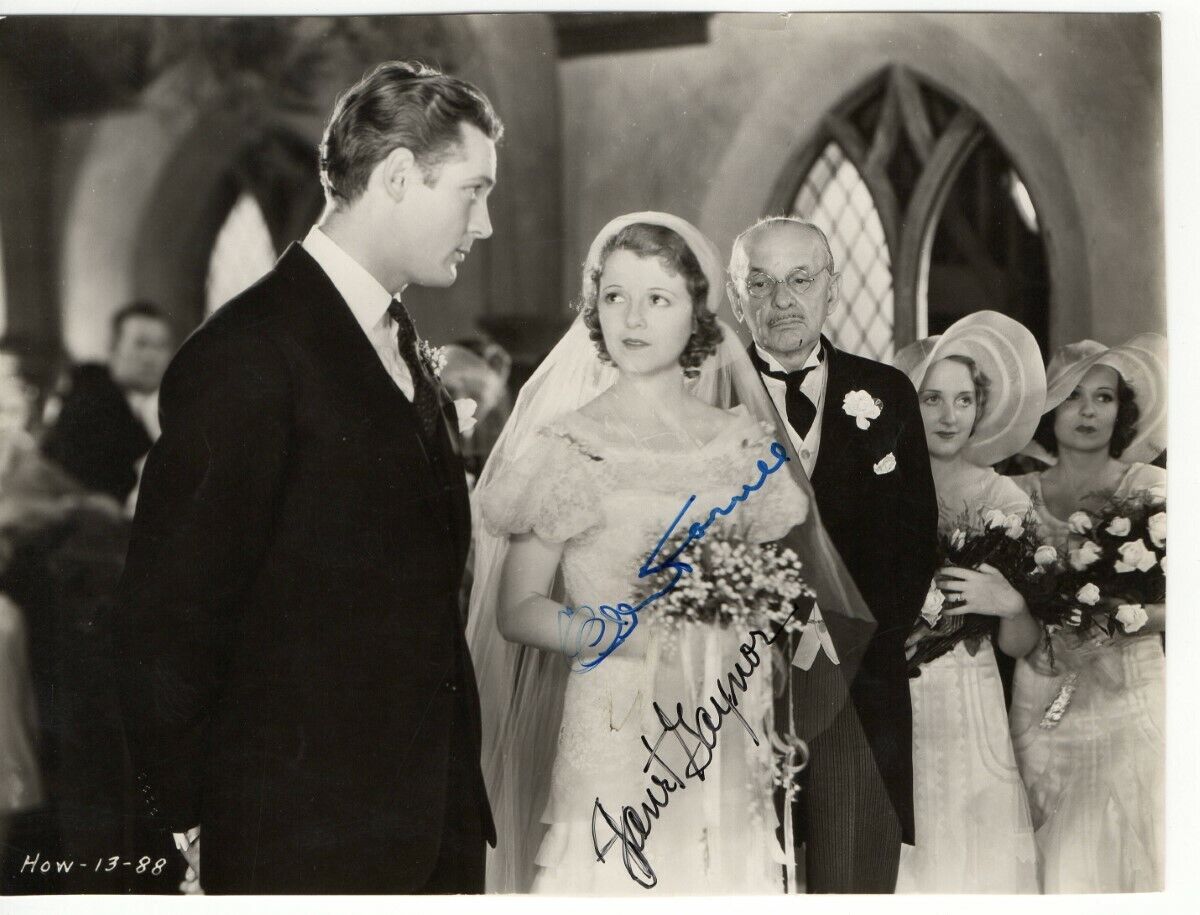 Janet Gaynor Charles Farrell Dual Signed Autographed 7X9 Photo Poster painting JSA JJ41554