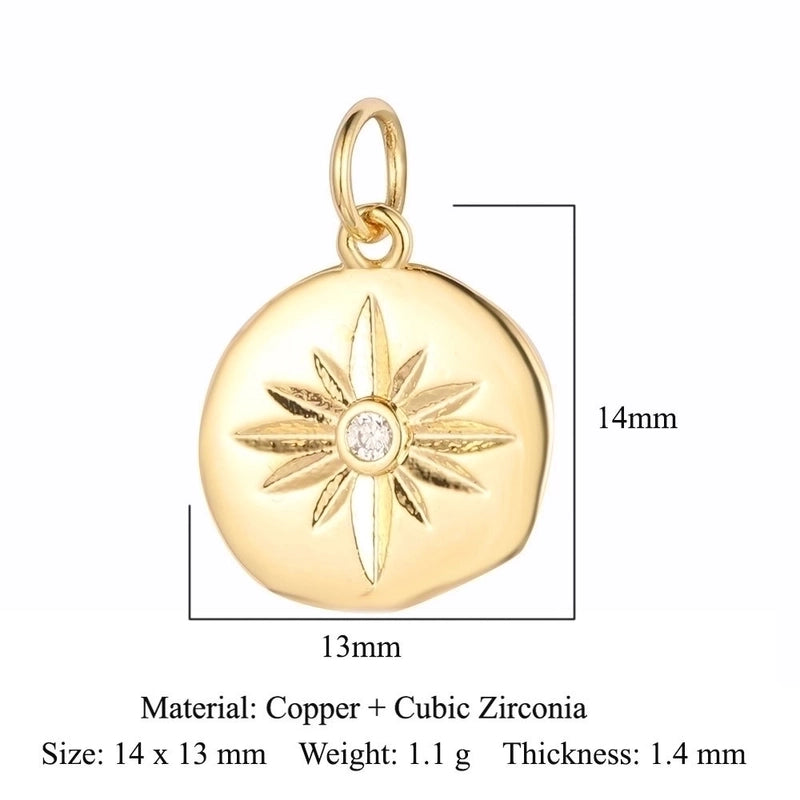 3 Pieces Copper Zircon 18K Gold Plated Star Water Droplets