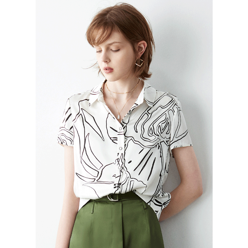 Fashionate Marble Curve Silk Blouse REAL SILK LIFE