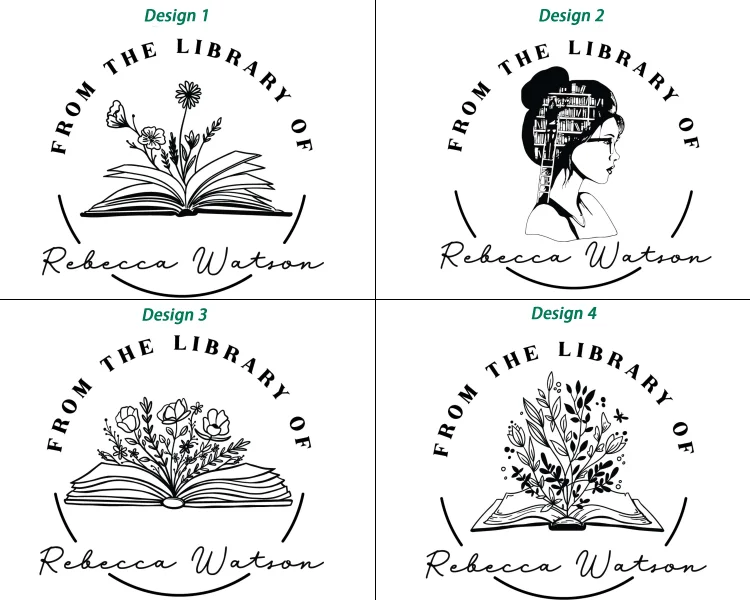 Custom Personalized Book Stamp, Library of Stamp