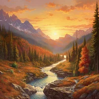 Autumn Mountain - Diamond Painting