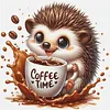 Coffee Hedgehog-11CT Stamped Cross Stitch 40*40cm/15.75*15.75in tapestrymarket