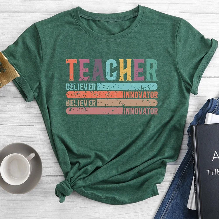 TEACHER Round Neck T-shirt-0026286-Annaletters