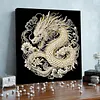 DIY Pearl Painting Dragon for Home Wall Decor with Frame(30x30cm)