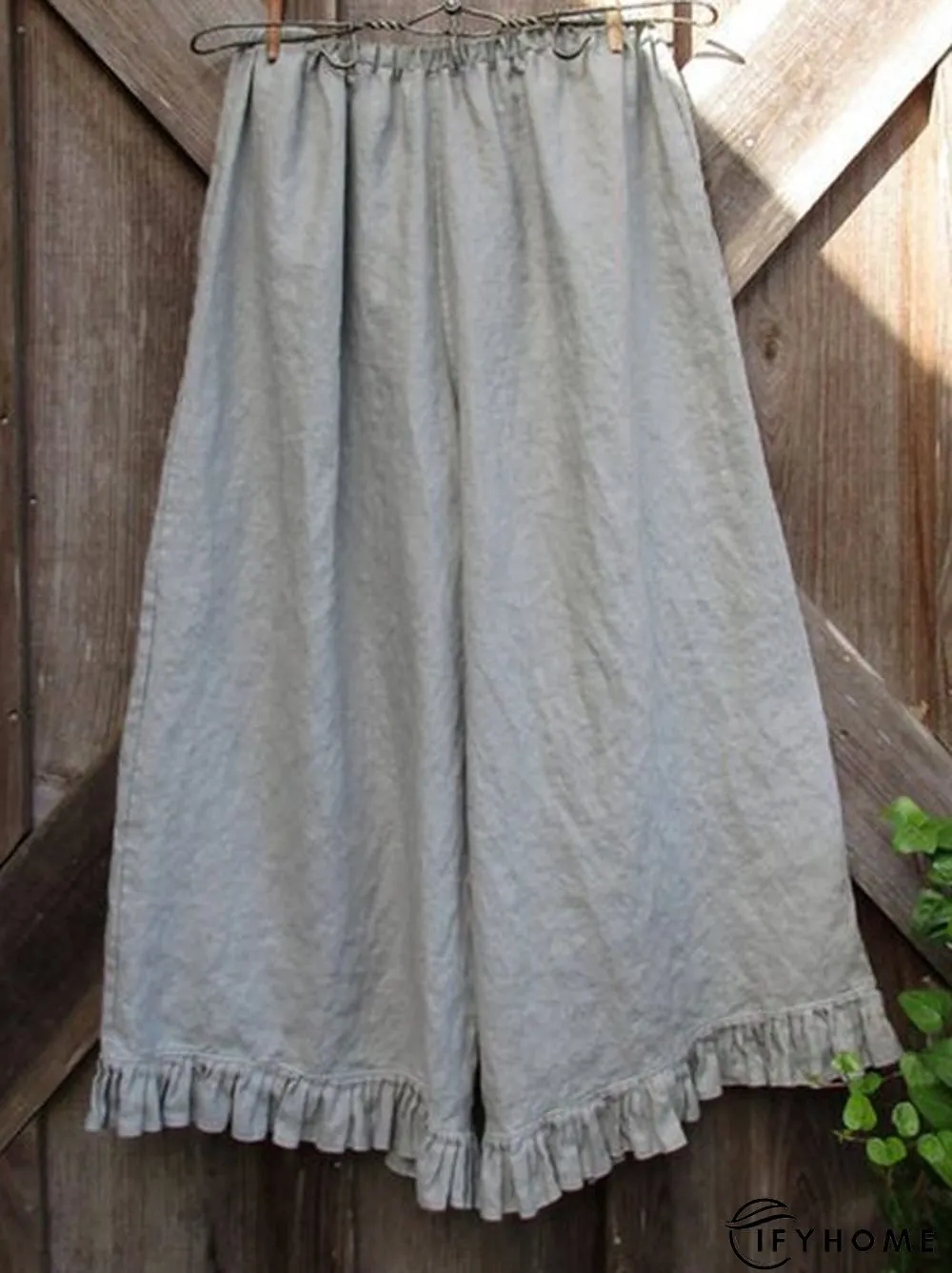 Gray Vintage Cotton Shift Pants | IFYHOME