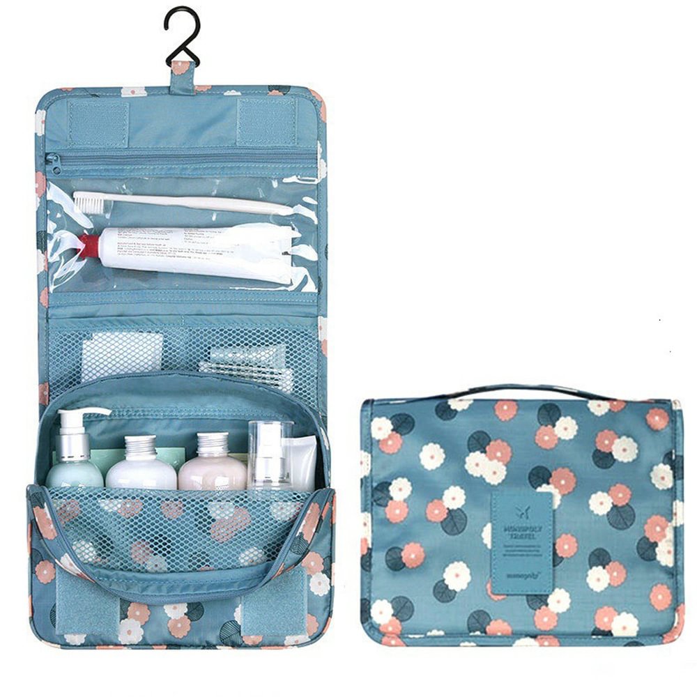 Shecustoms™ Waterproof Travel Cosmetic Toiletries Storage Bag with Hook