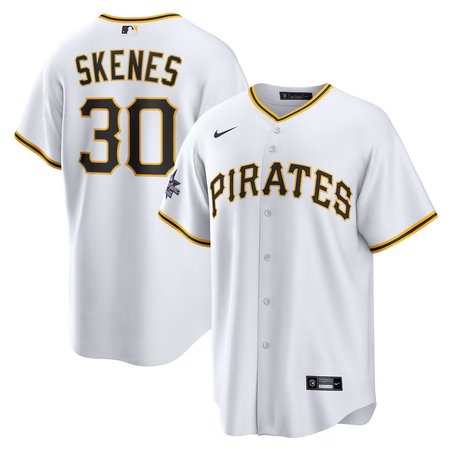 Men's Pittsburgh Pirates #30 Paul Skenes  White 2025 MLB All-Star Game Home Replica Player Jersey