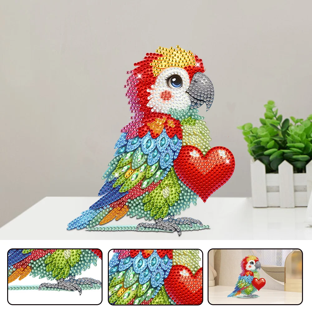DIY Parrot Acrylic Shaking Head Cute Christmas Desktop Diamond Art Kits