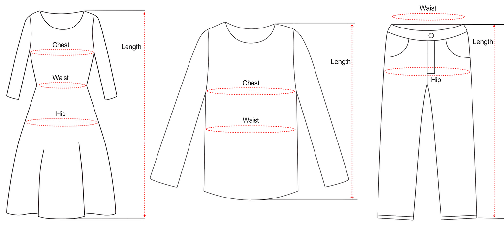 尺码表示例图片