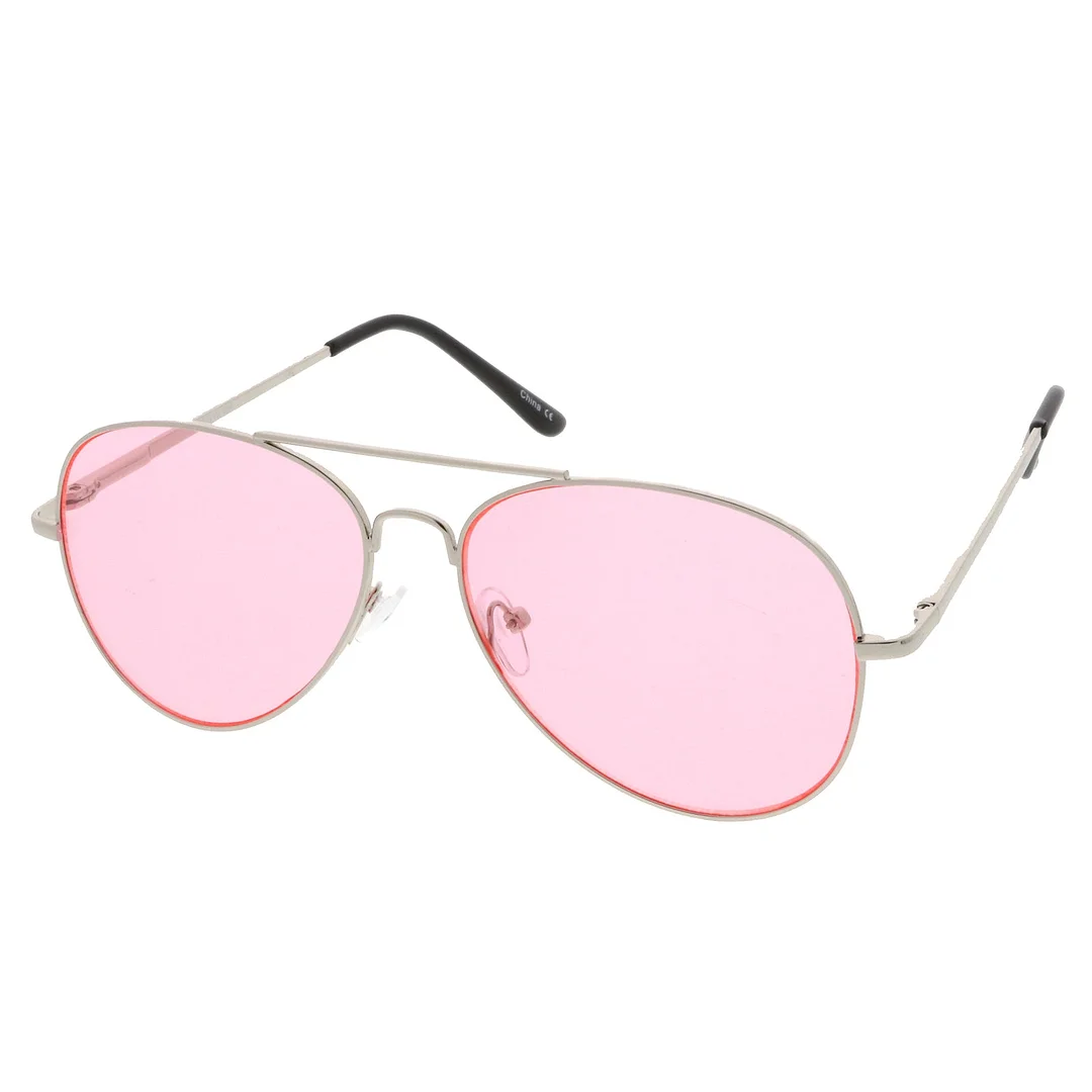 Classic Metal Frame Colored Teardrop Lens Aviator glasses 57mm