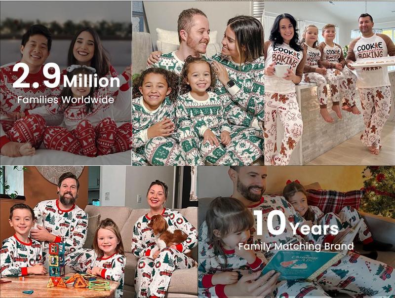 PatPat Christmas Pajamas Soft & Stretchy Family Matching Long Sleeve Sets MAMA&DADA Patterned Sleepwear for Women Men Couples Adult Kids,Cute Pajama,Cozy Pajamas ,Flame Resistant,autumntok,wintertok,BFCM Early Bird