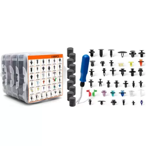 Dronehint 1295Car Body Push Pin Rivet Trim Panel Fastener Clip Moulding Box +Tools Parts (For: GMC) Parts