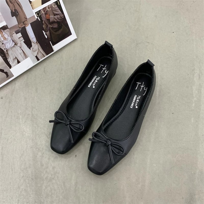 Colourp Brand New Flats Shoes Women Low Heel Ballet Square Toe Shallow Shoe Slip On Loafer Round Toe Ballet Flat Shoes zapatos