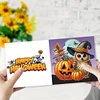 6pcs Halloween Pumpkin Owl Diamond Painting Greeting Card