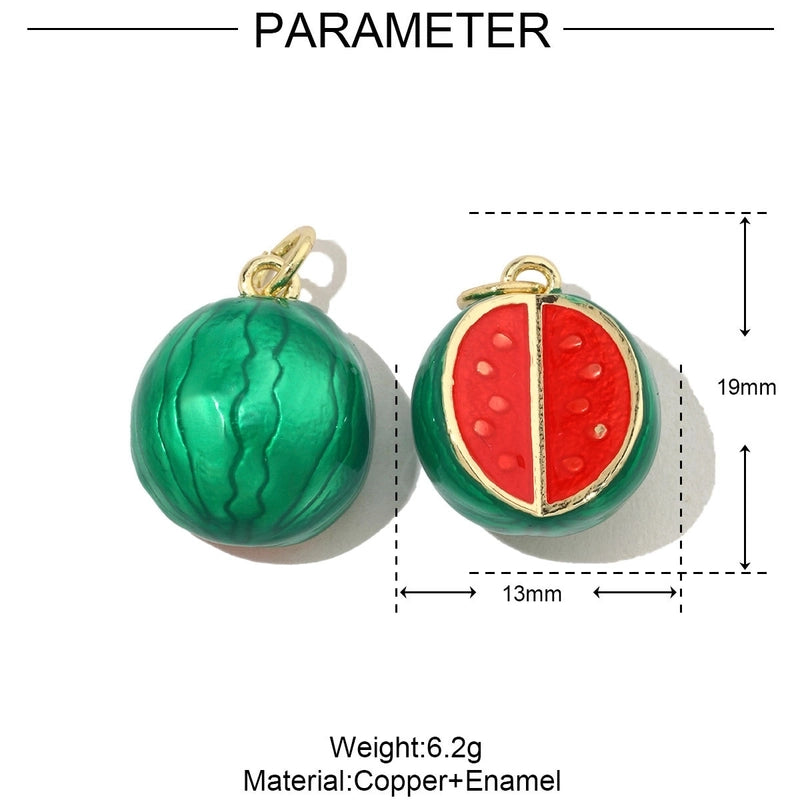 3 PCS/Package 13*16mm 15*9mm 8 * 17mm Copper Cherry Fruit Banana Pendant Jewelry Accessories