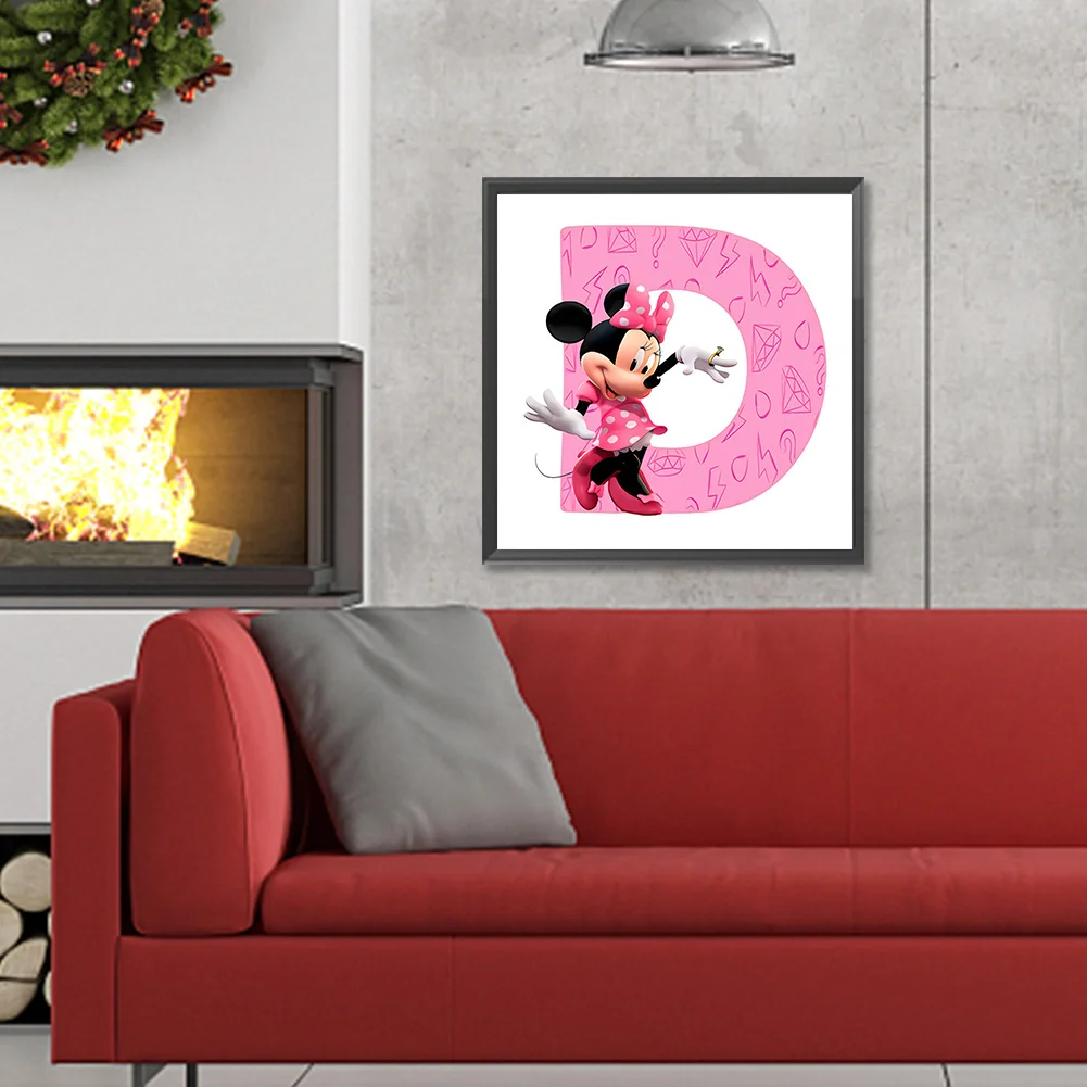 Full Round Diamond Painting 30*30cm - Minnie Mouse And The Letter D