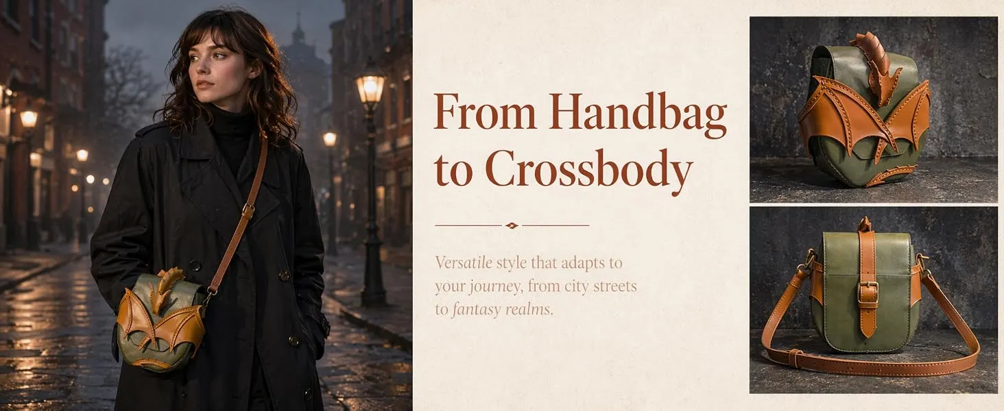 Dragon Leather Crossbody Bag