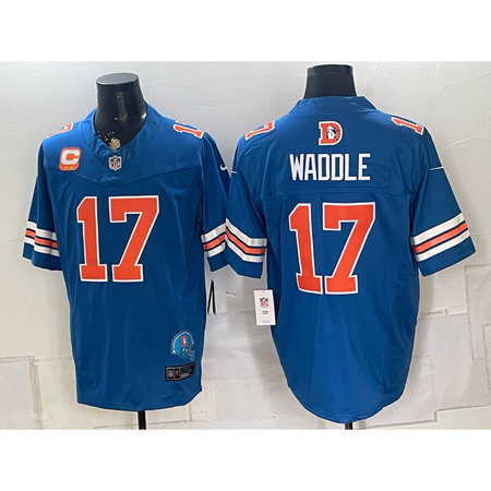Men's Denver Broncos #17 Jaylen Waddle Royal Vapor F.U.S.E. Limited Jersey T2SX