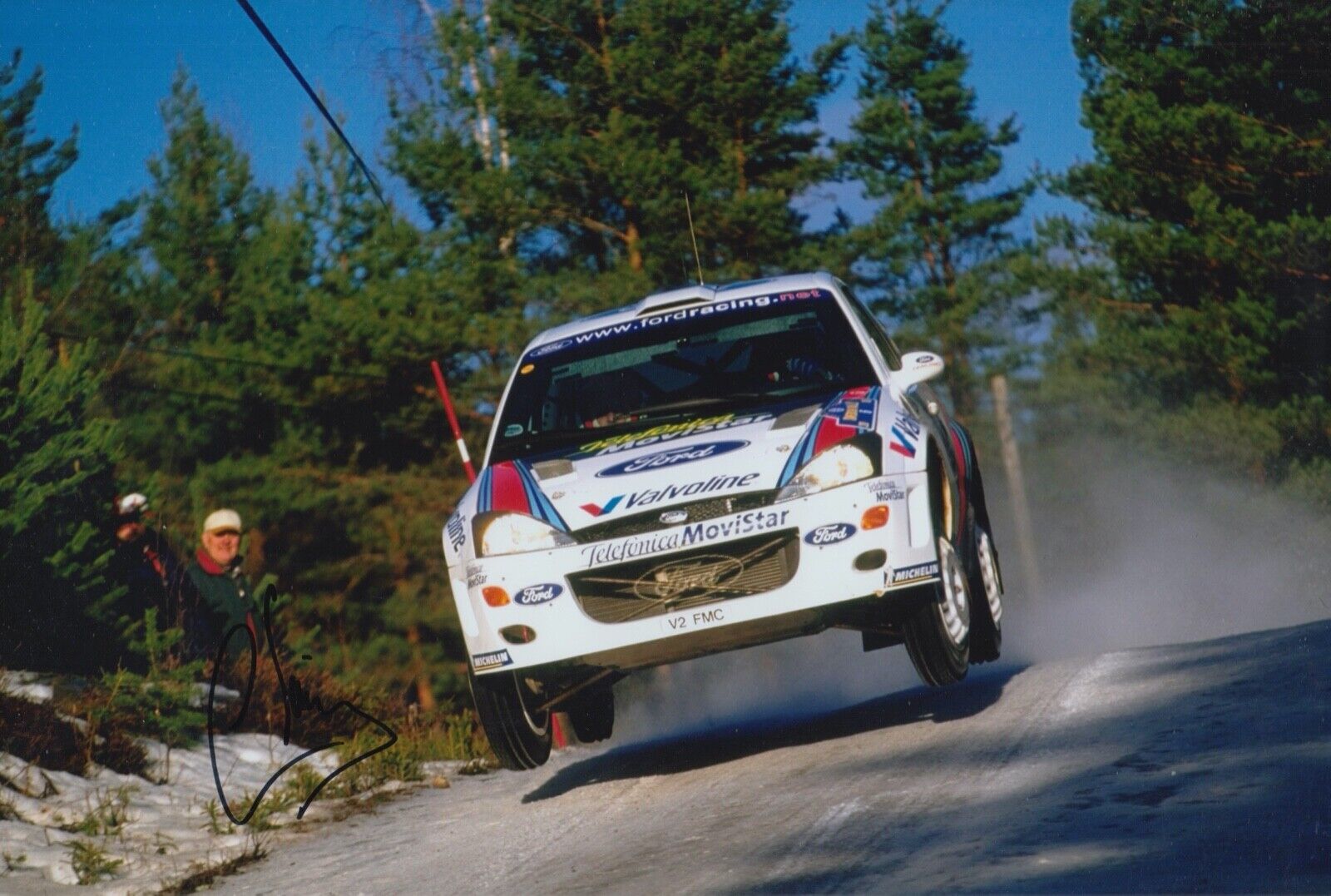 Carlos Sainz Hand Signed 12x8 Photo Poster painting Rally Autograph Ford Escort 1