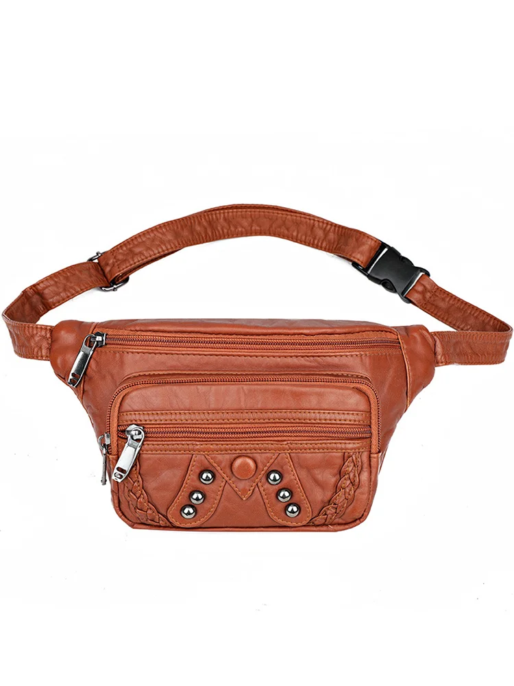 Vintage Studded Braid Details Shoulder Waist Bag