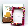 Bloom Flower DIY Building Block Photo Frame Kit,Creative Handmade Assembled Photo Frame Handmade Craft Gift Home Tabletop Display Decor