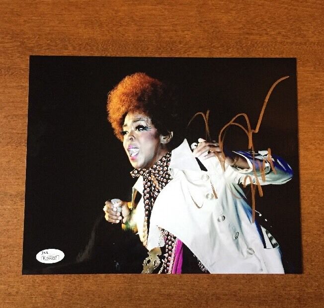 Lauryn Hill hand SIGNED Gold Ink 8X10 Action Photo Poster painting JSA/COA K56887