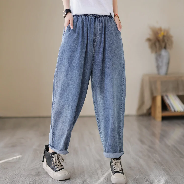 Spring Summer Casual Loose Cotton Jeans