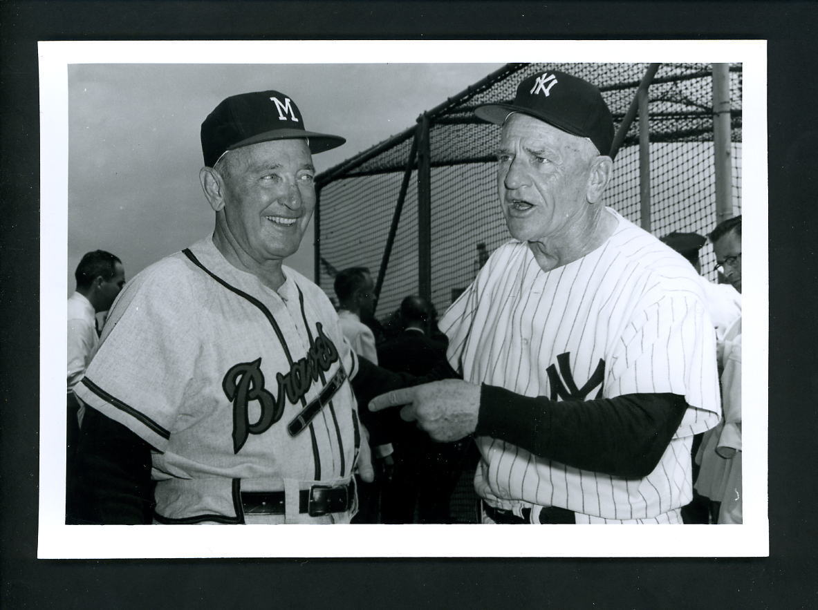 Casey Stengel & Fred Haney Press Original Photo Poster painting by Don Wingfield Yankees Braves