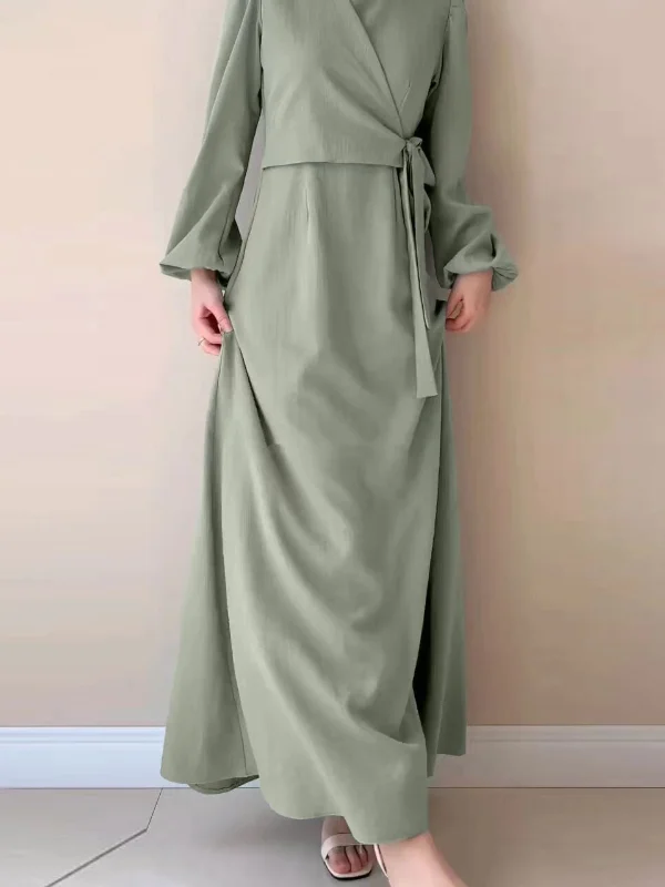 Stylish Long-Sleeved Fake Two-Piece Dress