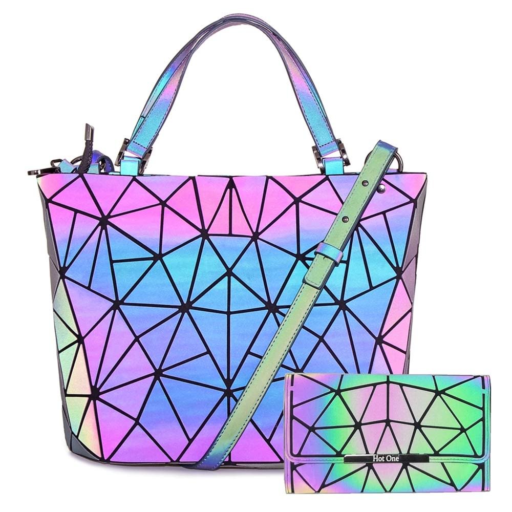 Fashion Backpack Geometric Backpack Holographic Reflective Backpacks