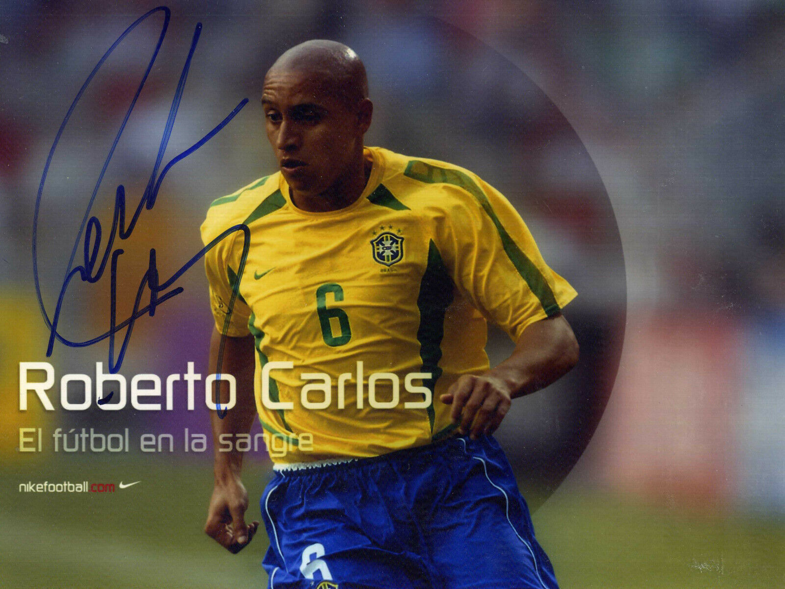 ROBERTO CARLOS Signed Photo Poster paintinggraph Brazil Footballer - Real Madrid - Preprint