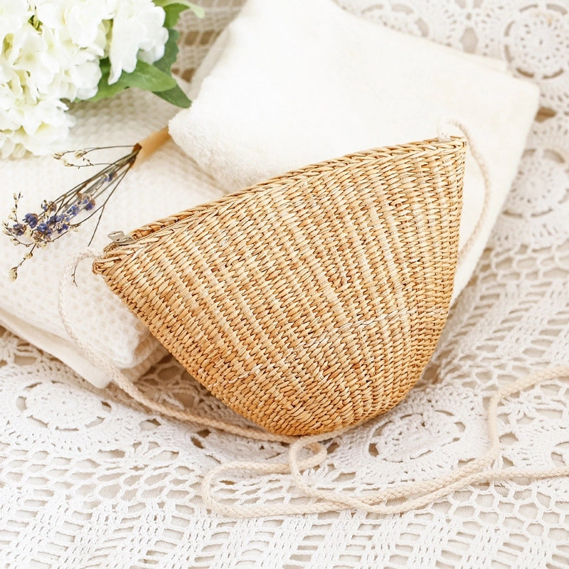 Simple Hand-woven Bag Fashion Summer Vacation Straw Bag Beach Women’s Bag 20*14*cm