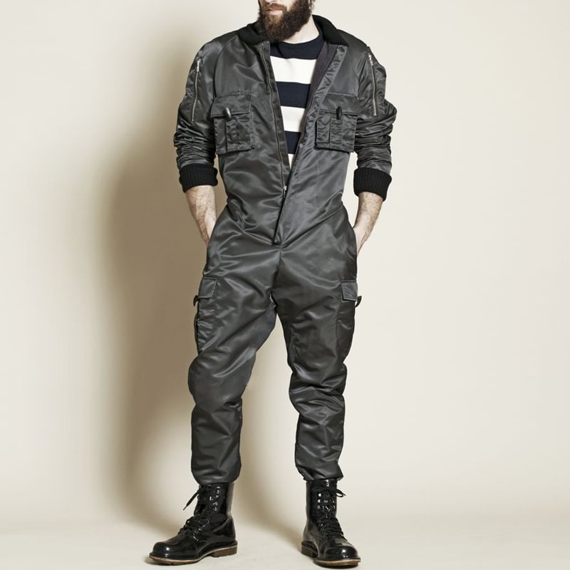 Men's Aviator Classic Zip Long Sleeve Jumpsuit