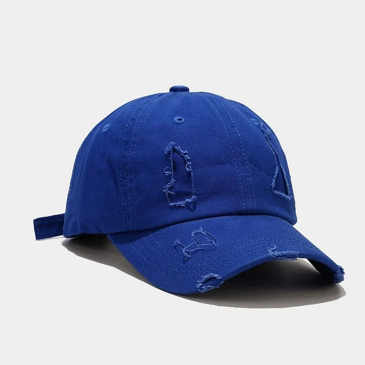 2023 Worn Out Washed Baseball Cap Men And Women Style Korean Casual Retro Sunshade Hat Worn Out Hole Cap