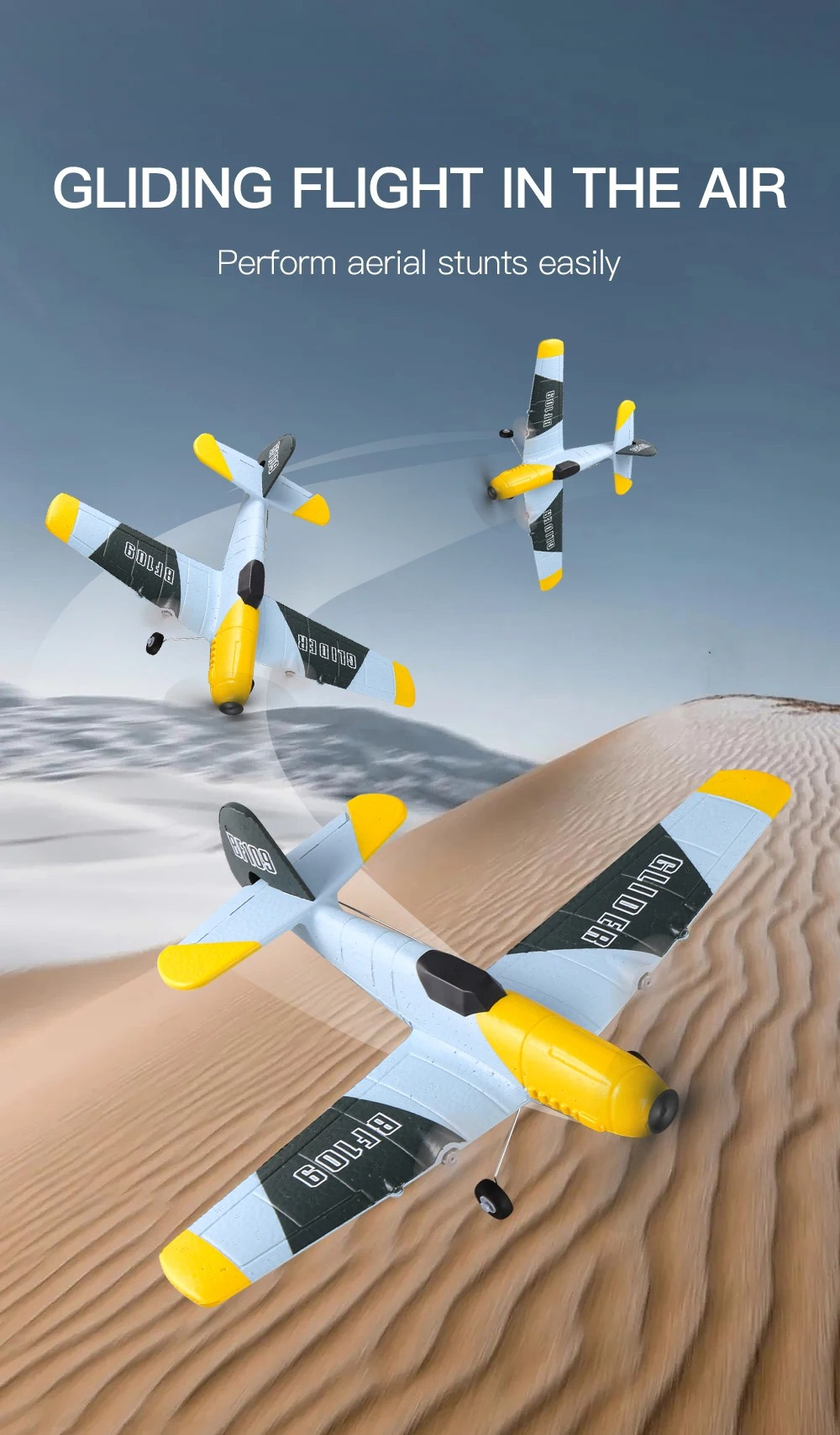 Tegooe Tegooe RC Airplane Glider for Beginners - 24G Remote Control EPP Foam Aircraft Model with 1 Battery