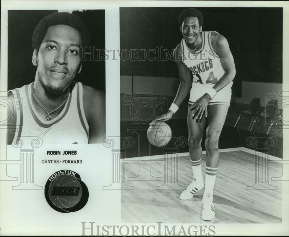 Press Photo Poster painting Robin Jones, Houston Oilers Center-Forward Basketball Player