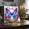 Framed Diamond Painting - Special Shaped - Butterflies and Flowers (25x25cm)