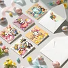 6PCS Diamond Painting Easter Bunny Greeting Card Kit for Birthdays Thanksgiving & Special Occasion