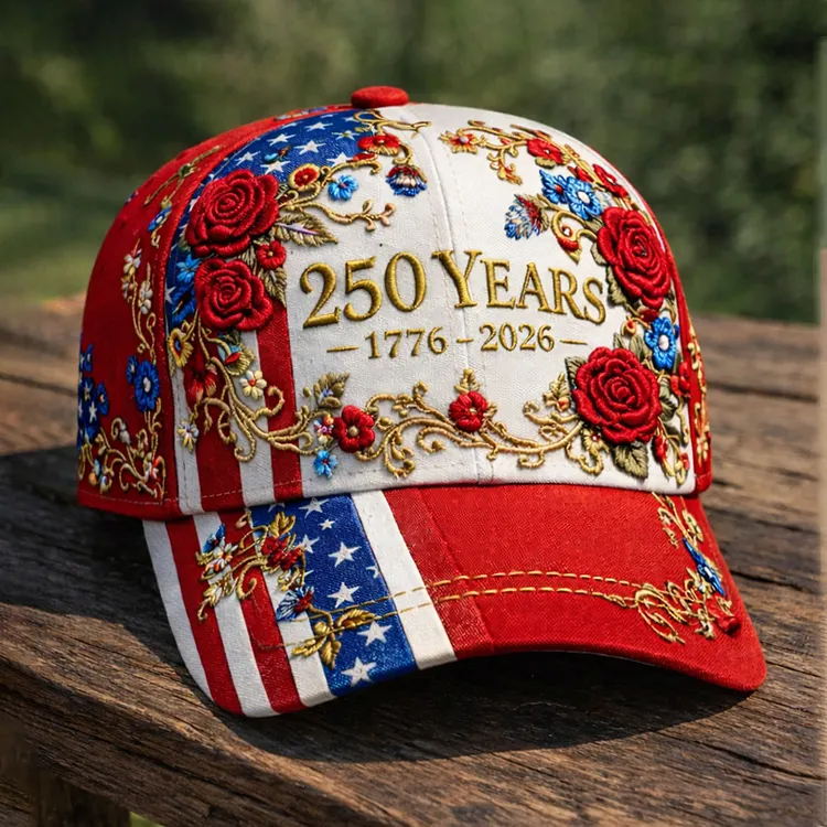 37Necklaces 250th Anniversary Floral Art Printed Casual Hat