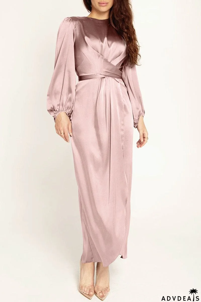 Fashion Celebrities Solid Patchwork O Neck A Line Dresses