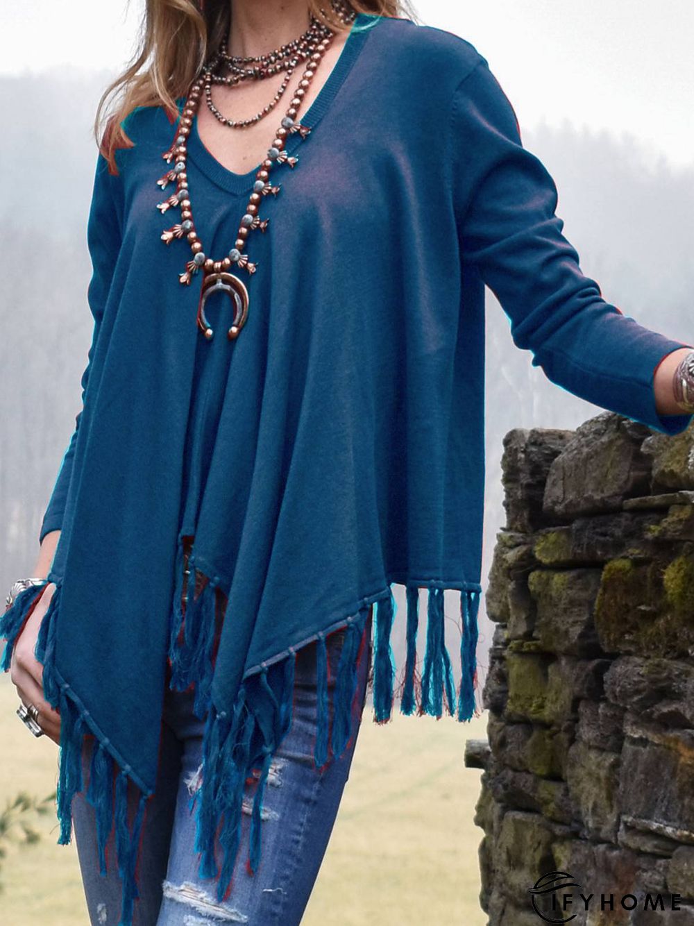 Casual Sweetheart Neckline Loose Sweater | IFYHOME