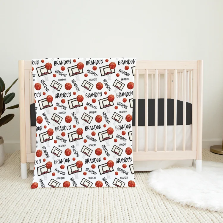 Personalized Basketball Baby Swaddle Newborn Swaddle Blanket Set|Set25
