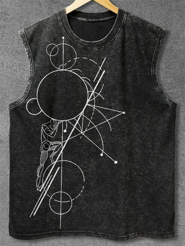 Men's Sisyphus Greek Mythology Art Print Cotton Tank Top