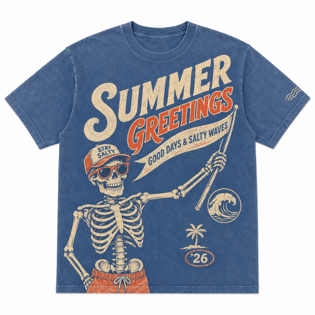 Surf Summer Greetings Cotton T-Shirt