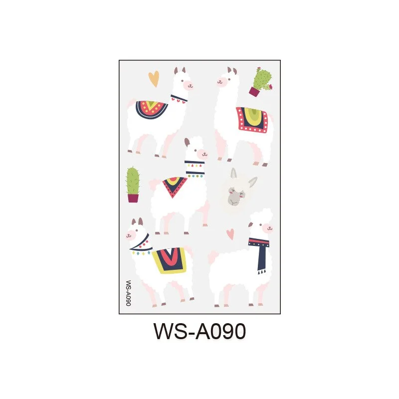 Alpaca Tattoo Stickers Fake Tattoos Paste on Face Arm Leg for Cute Kids Body Art Sticker