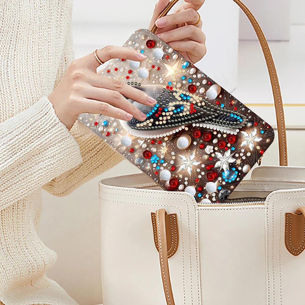 DIY Diamond Art Shiny Crystal Mirror Lightweight Standing Makeup Mirror (Bird)