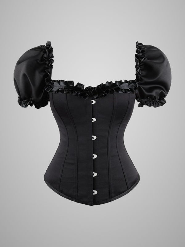 Vintage Paneled Lace Up Tight Waist Crop Top