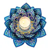 DIY Blue Lotus Diamond Painting Candle Holder